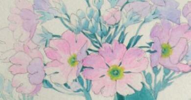 水彩画「WA011 桜草」